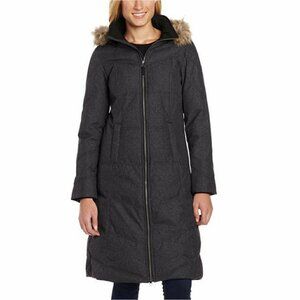 Prana Ronnie Down Jacket Puffer Coat Trench Long Charcoal Gray Size Small